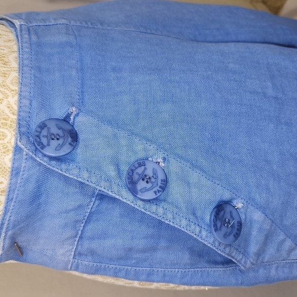Escales Paris Women EU36/US6 100% Linen Sailor Button Front Back Pocket Shorts - Picture 5 of 16